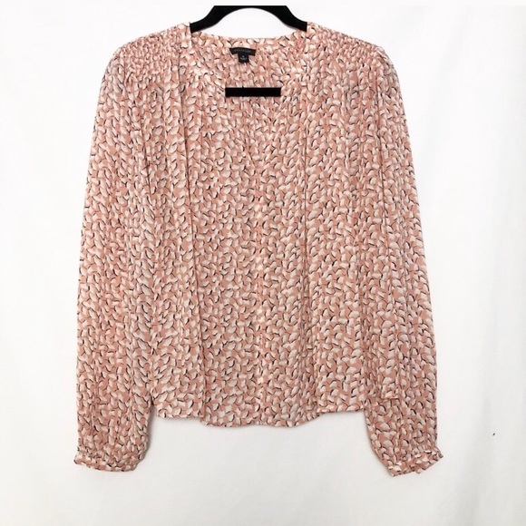 Ann Taylor Long Sleeve V Neck Blouse - Picture 1 of 4